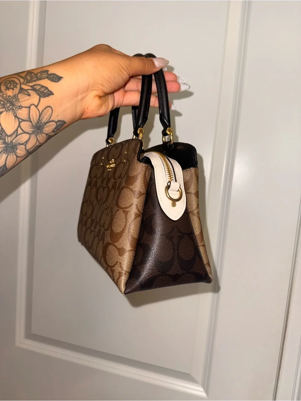Coach Small Lillie Signature Canvas Satchel